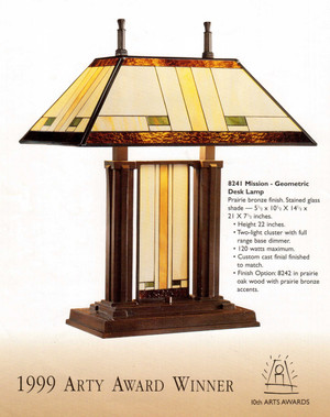 Stiffel Mission Stained Glass Desk Lamp