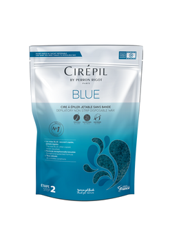 Cirepil 800g Blue Refill Wax Beads front of bag Cirepil 800g Blue Refill Wax Beads front of bag