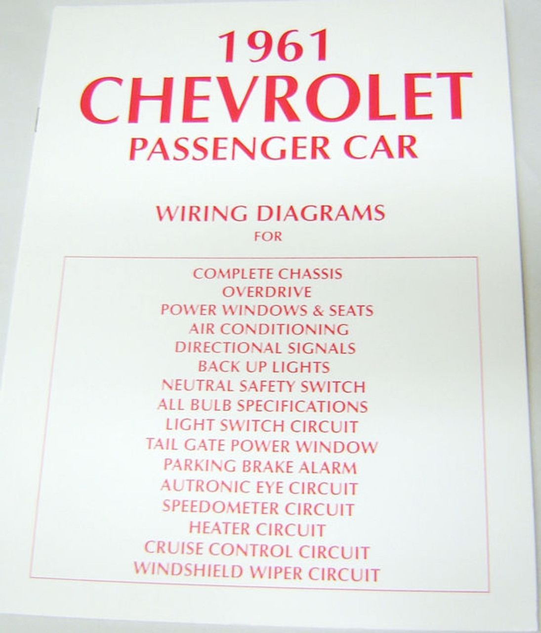 61 CHEVY IMPALA ELECTRICAL WIRING DIAGRAM MANUAL 1961 - I ... 1961 impala dashboard wiring diagram 
