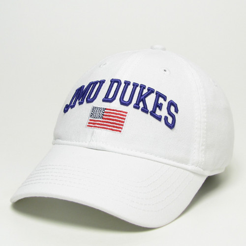 JMU DUKES White EZA Hat with American Flag JMU DUKES White EZA Hat with American Flag