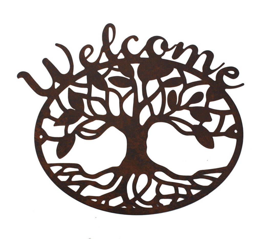 Welcome Tree Of Life Metal Wall Plaque 25cm From Love Home Decor Welcome Tree Of Life Metal Wall Plaque 25cm