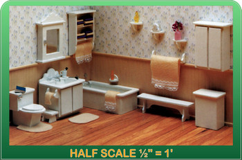 Half Scale Laser Cut Master Bathroom Furniture Kit Half Scale Laser Cut Master Bathroom Furniture Kit