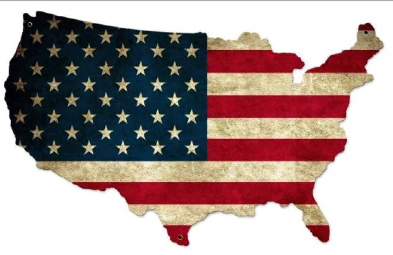 Diagram Usa United States Flag Custom Shape Metal Sign 26 X 16 Inches