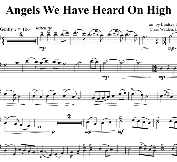 angels we have heard on high w karaoke play along tracks sheet angels we have heard on high sheet music