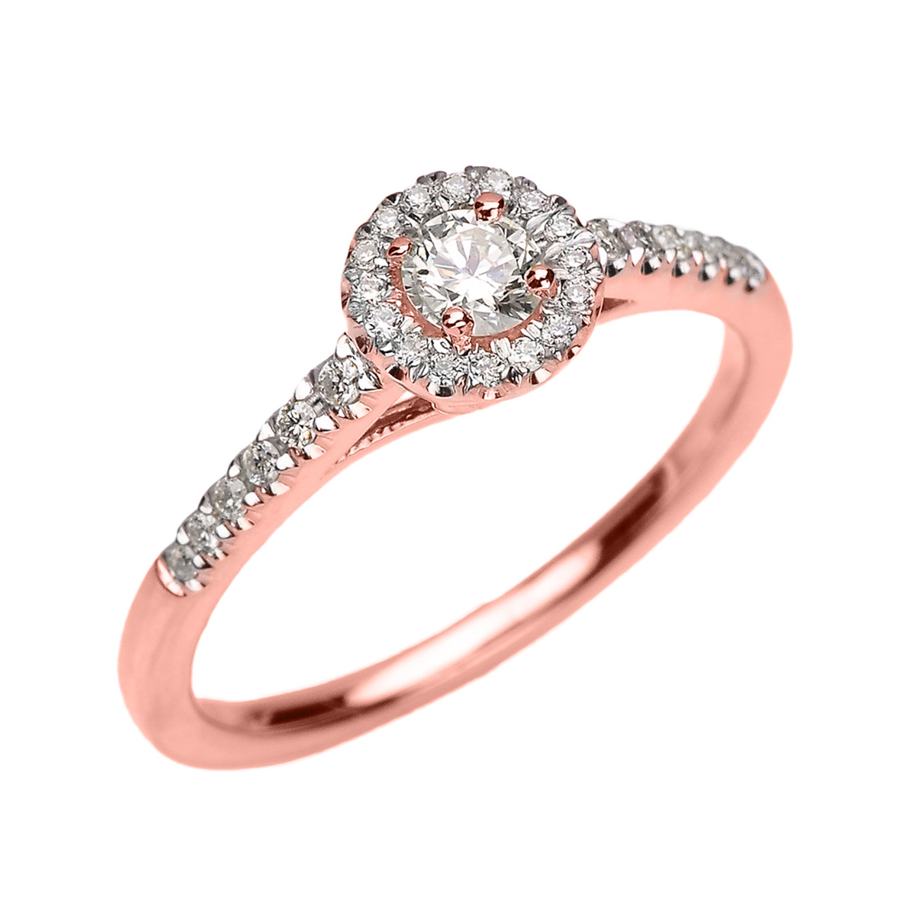  Rose  Gold  Dainty  Engagement  and Proposal Diamond Ring 