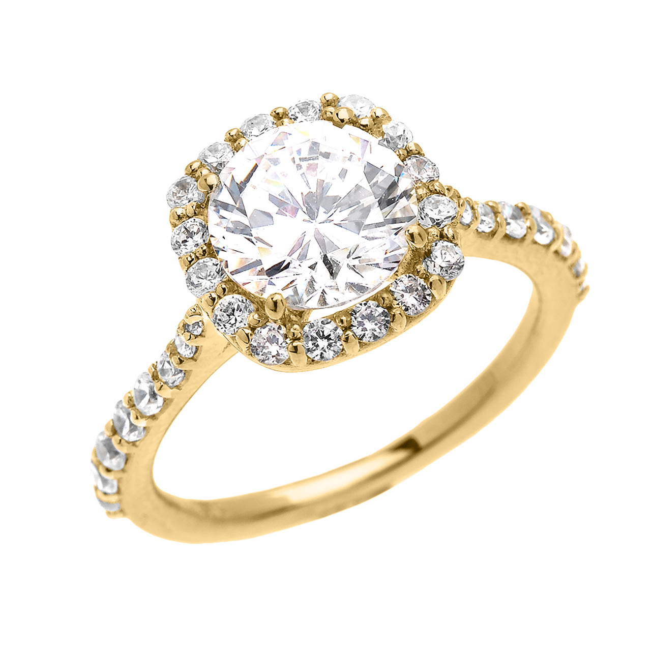 Beautiful Engagement Ring - Dainty 3 Carat Halo CZ Ring in ...