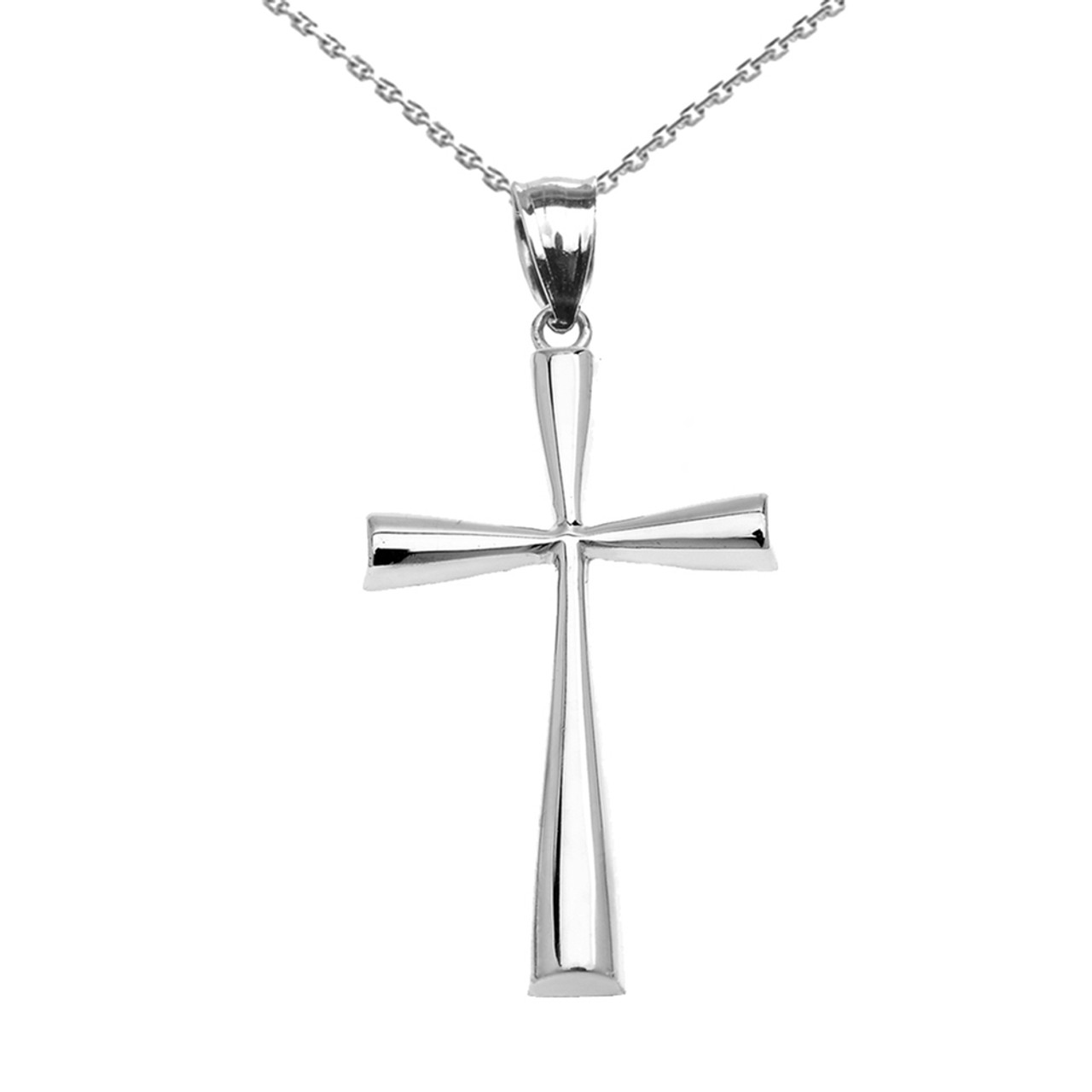 White gold cross pendant necklace Clearance