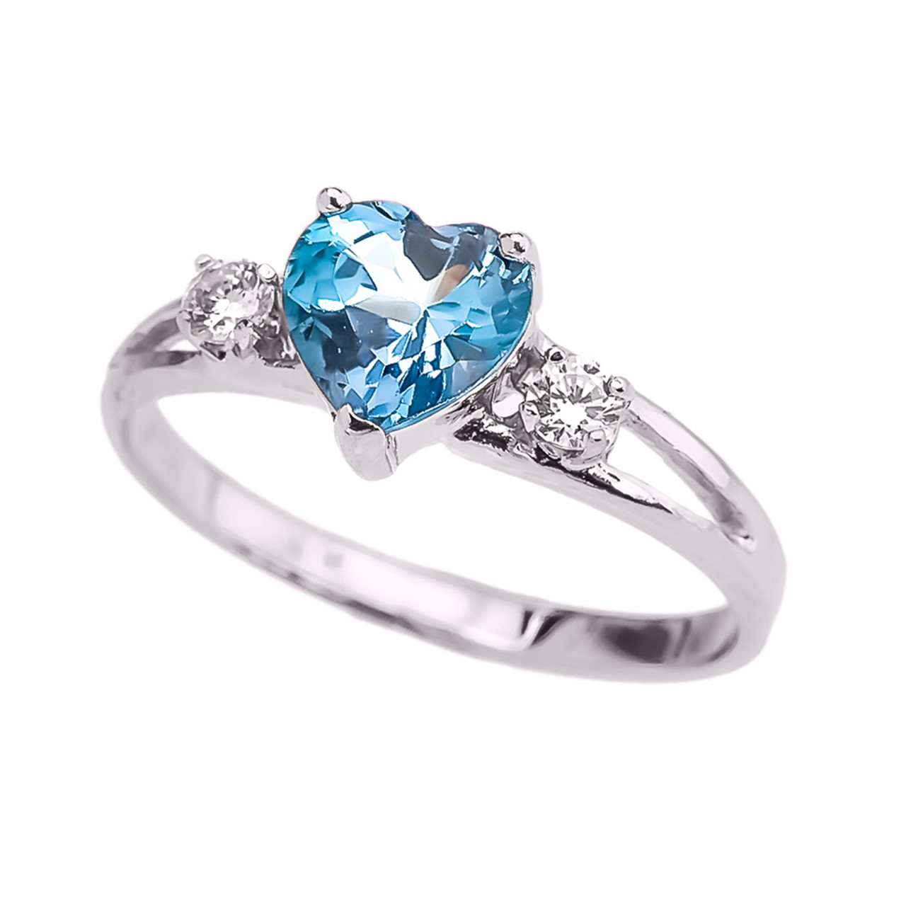 White Gold December Birthstone CZ Heart Proposal Promise Ring   QWR3567Wbluetopaz  35253.1510680972 