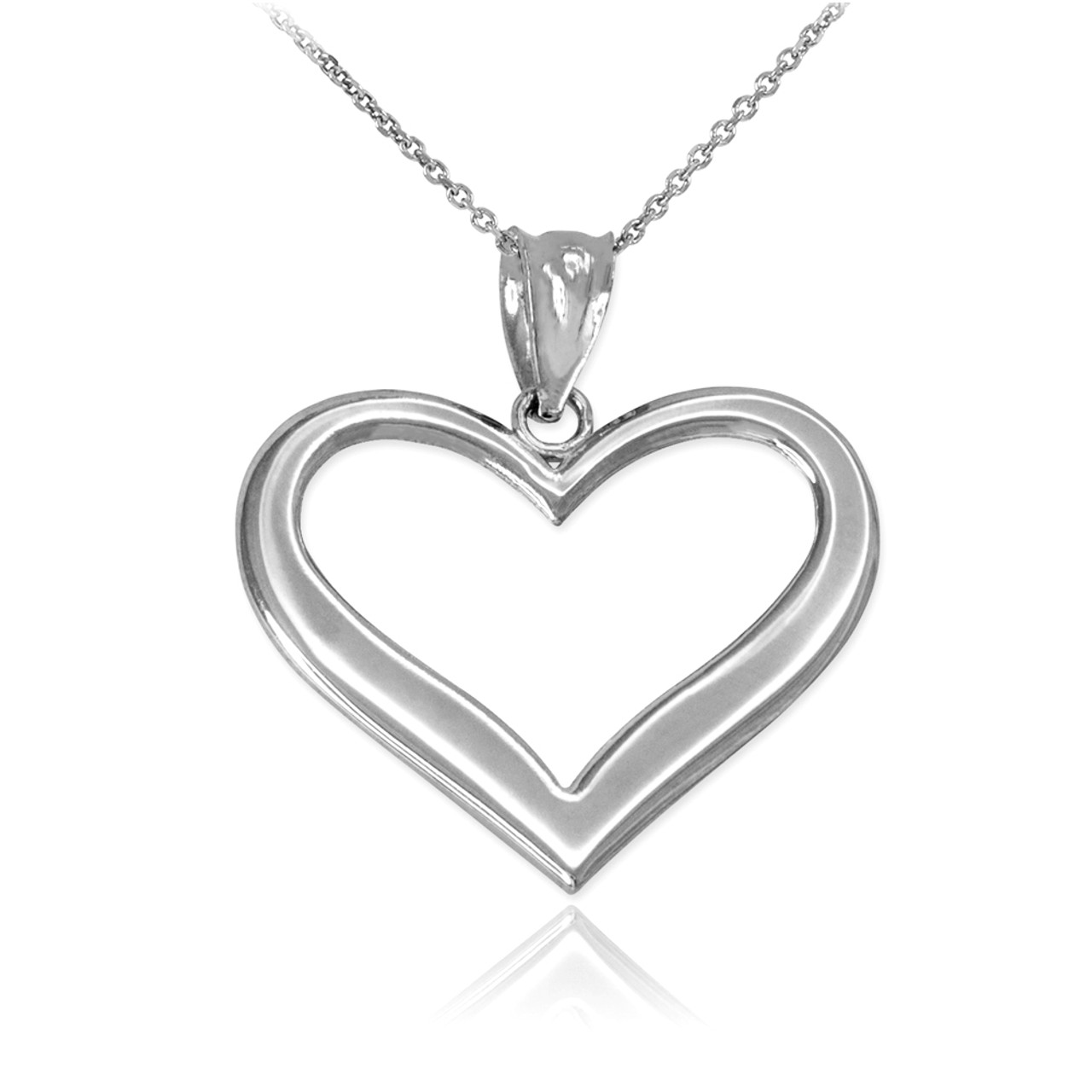 Silver open heart necklace