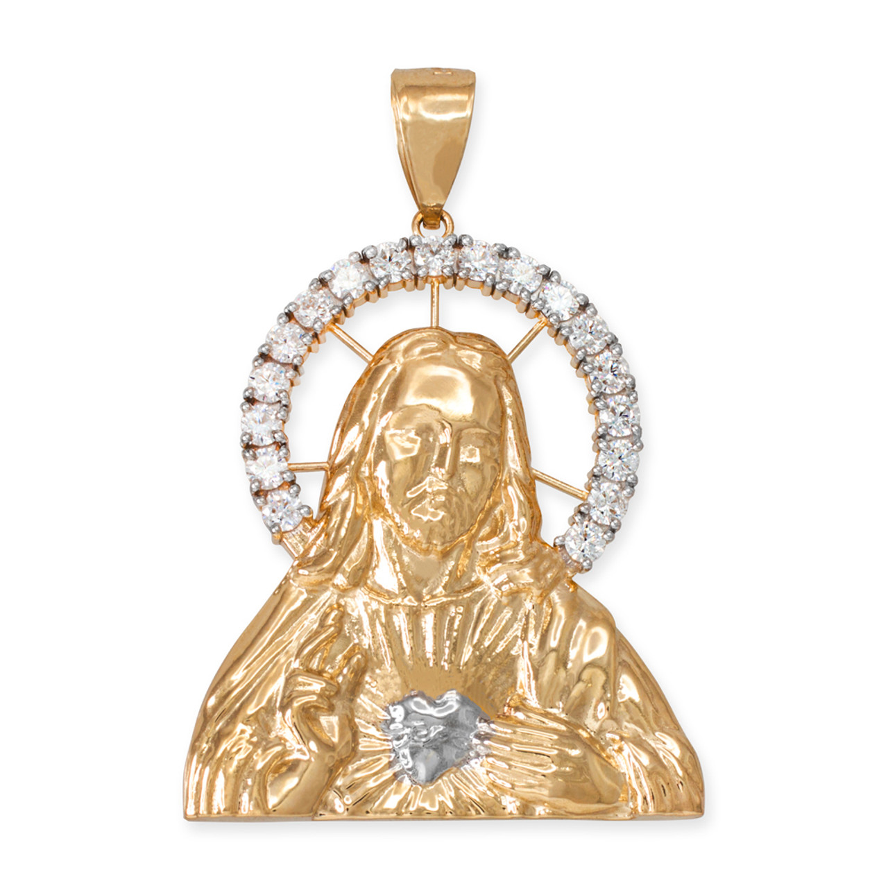 Yellow gold jesus pendant clearance