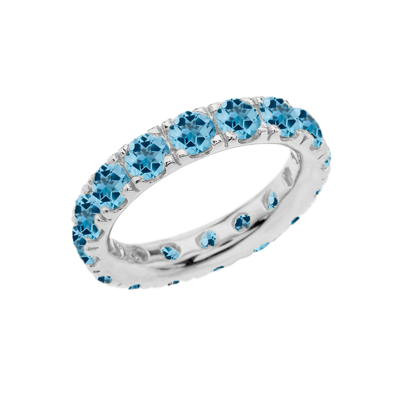 4mm comfort fit sterling silver eternity band with december