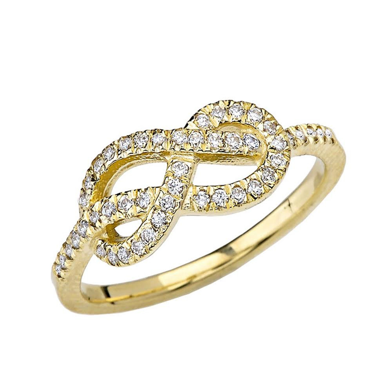 Infinity promise ring Infinity knot diamond wedding ring Diamond infinity ring Infinity ring with diamond White gold infinity knot ring