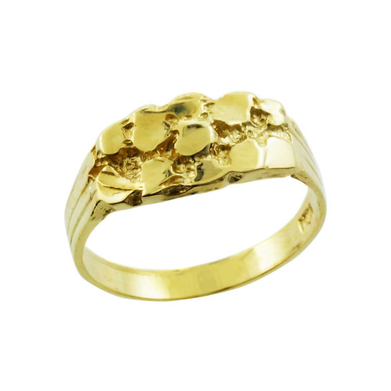 Yellow Gold Boy`s Nugget Ring - Factory Direct Jewelry