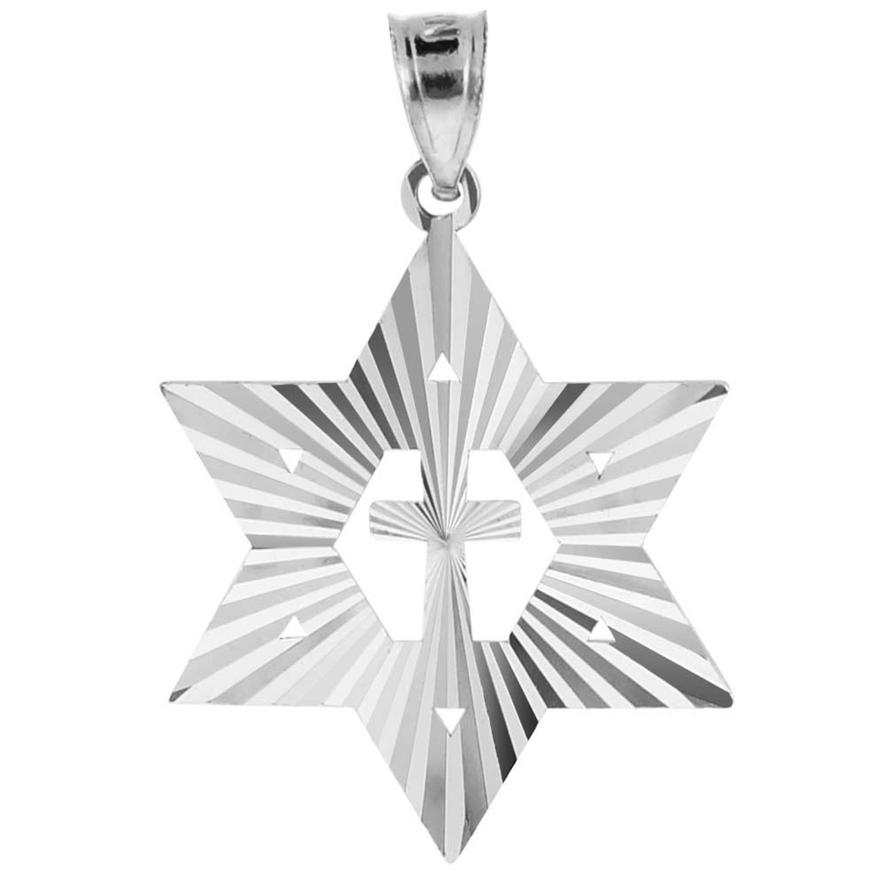 925 sterling silver gold jewish star of david cross pendant