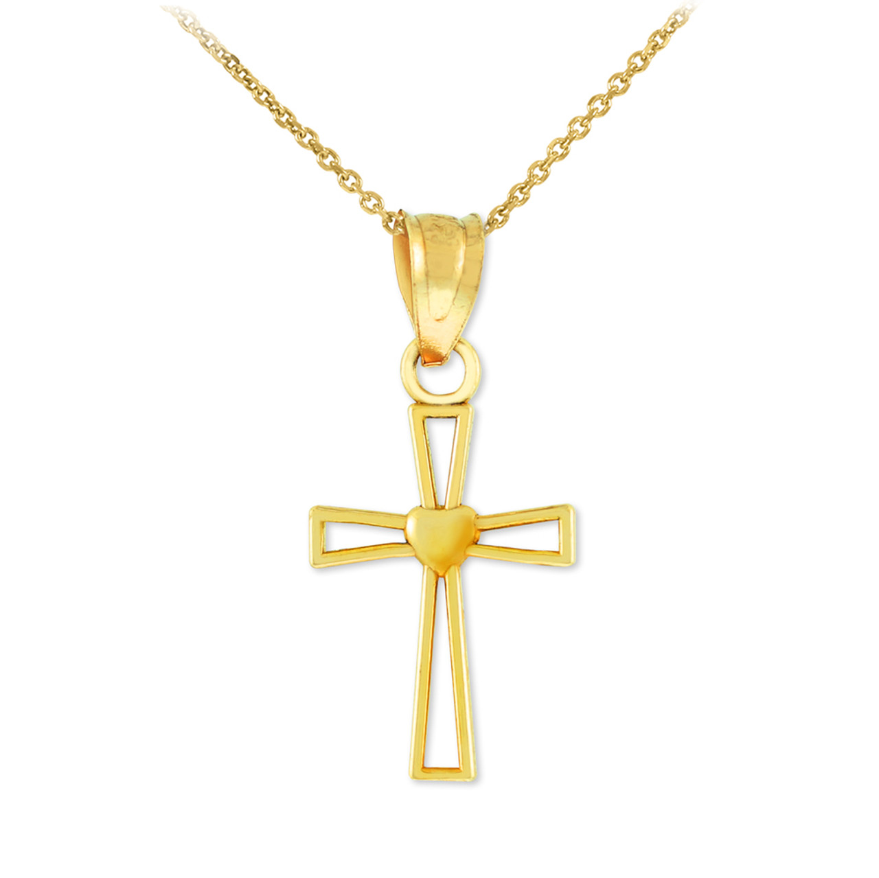 cross heartbeat necklace