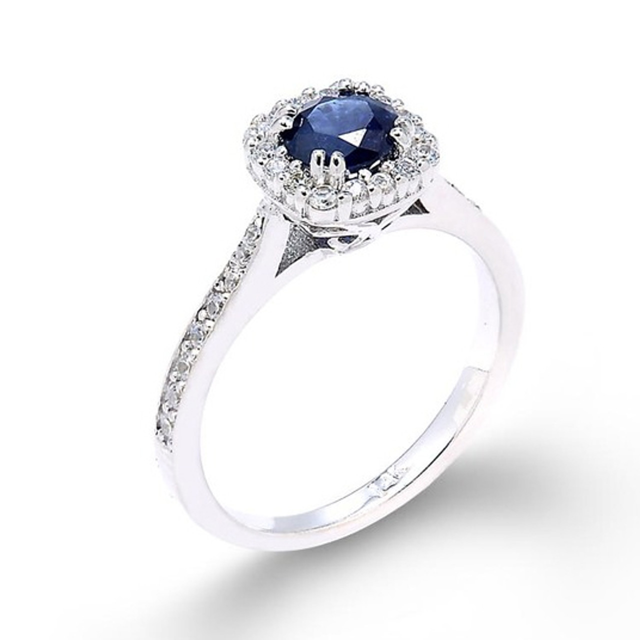white gold and sapphire ring