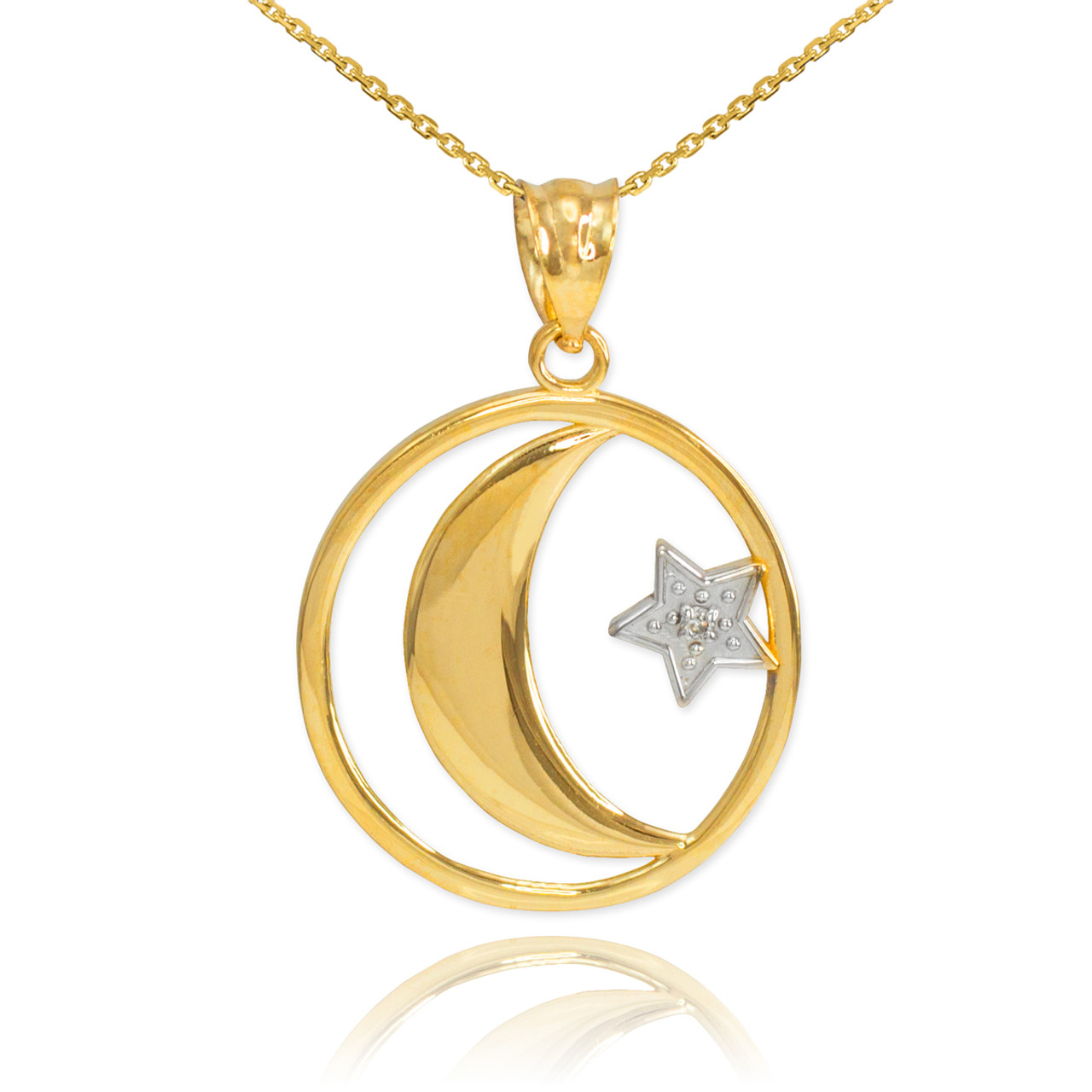 Gold necklace crescent moon Sale