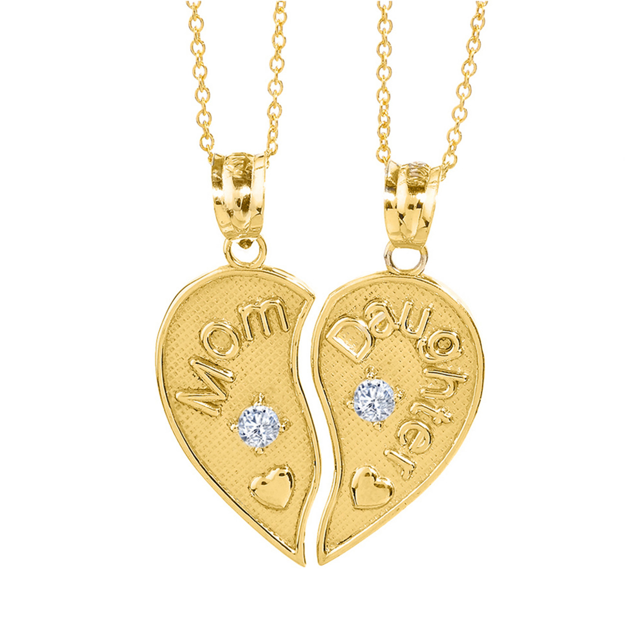 2pc Yellow Gold Mom And Daughter Heart Necklace Set   QN599Y  13429.1519173474 