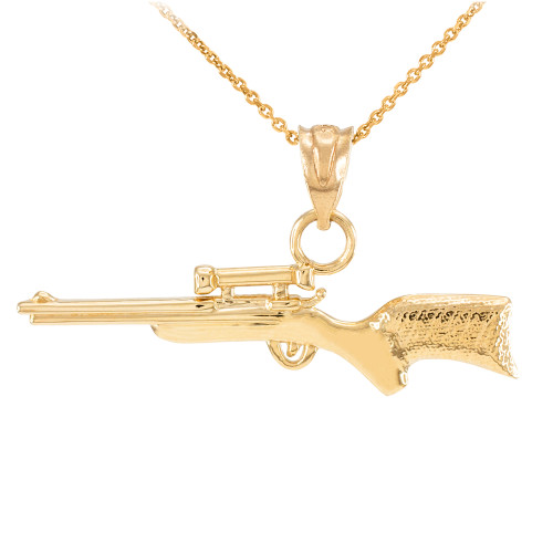 yellow gold scope sniper rifle pendant necklace sniper rifle with