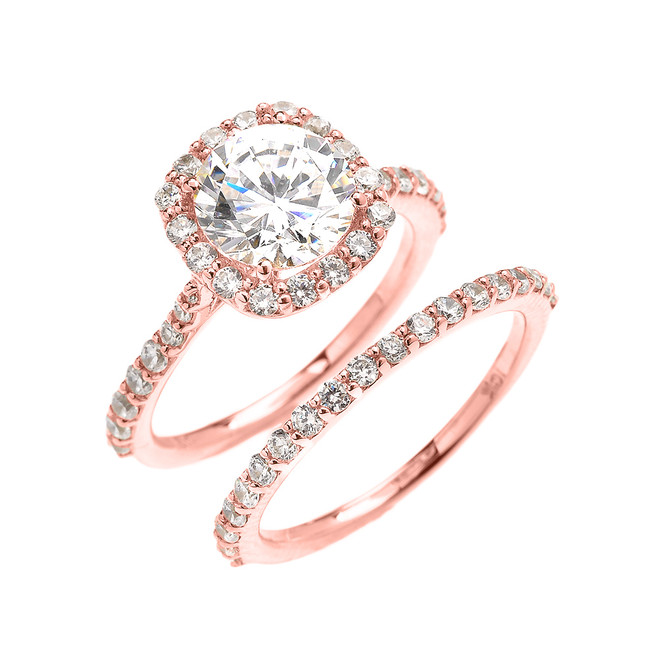 Beautiful Dainty White Gold 3 Carat Halo Solitaire CZ Engagement ...