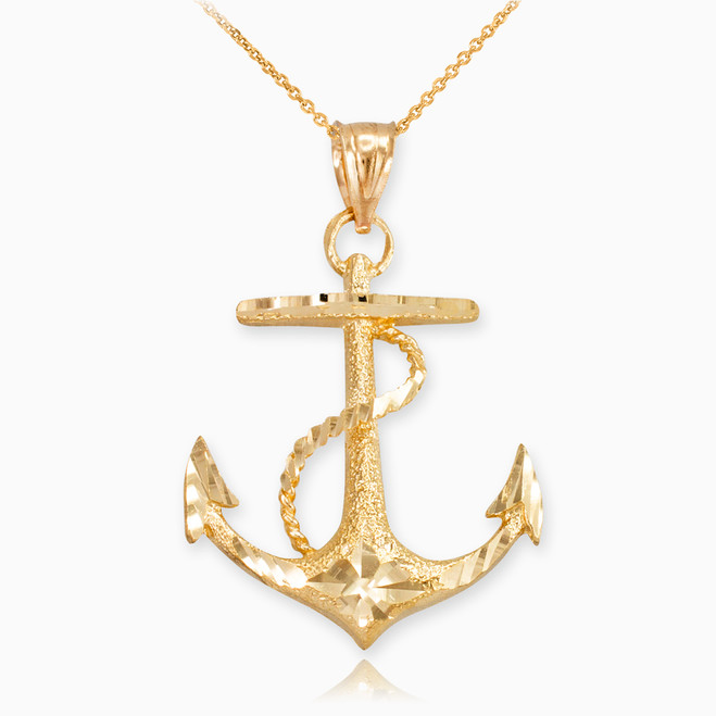 Gold Mariner Crucifix Anchor Cross Pendant Necklace Gold Mariners