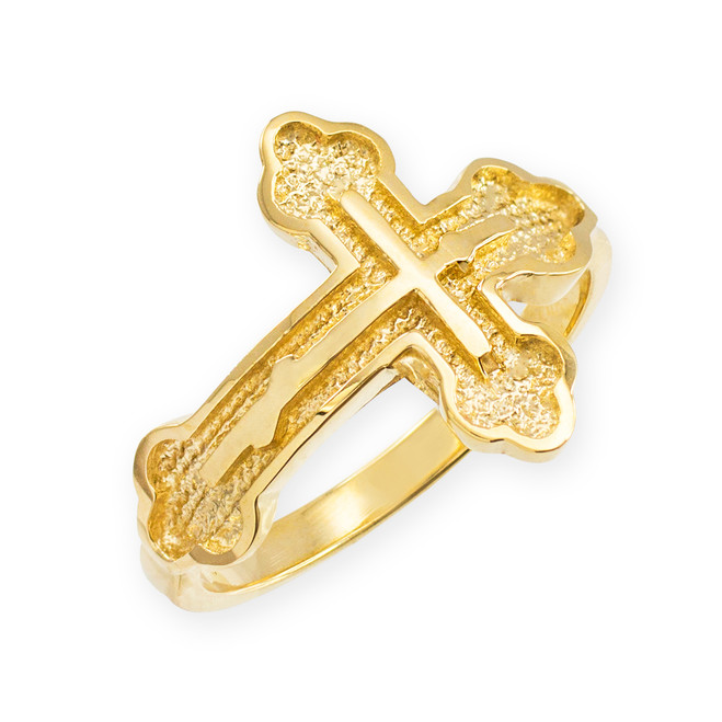 Men's Solid Gold Eastern Orthodox Cross Ring Eastern Orthodox Cross