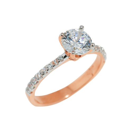  Rose  Gold  Ladies CZ  Engagement  Ring  Engagement  Rings 