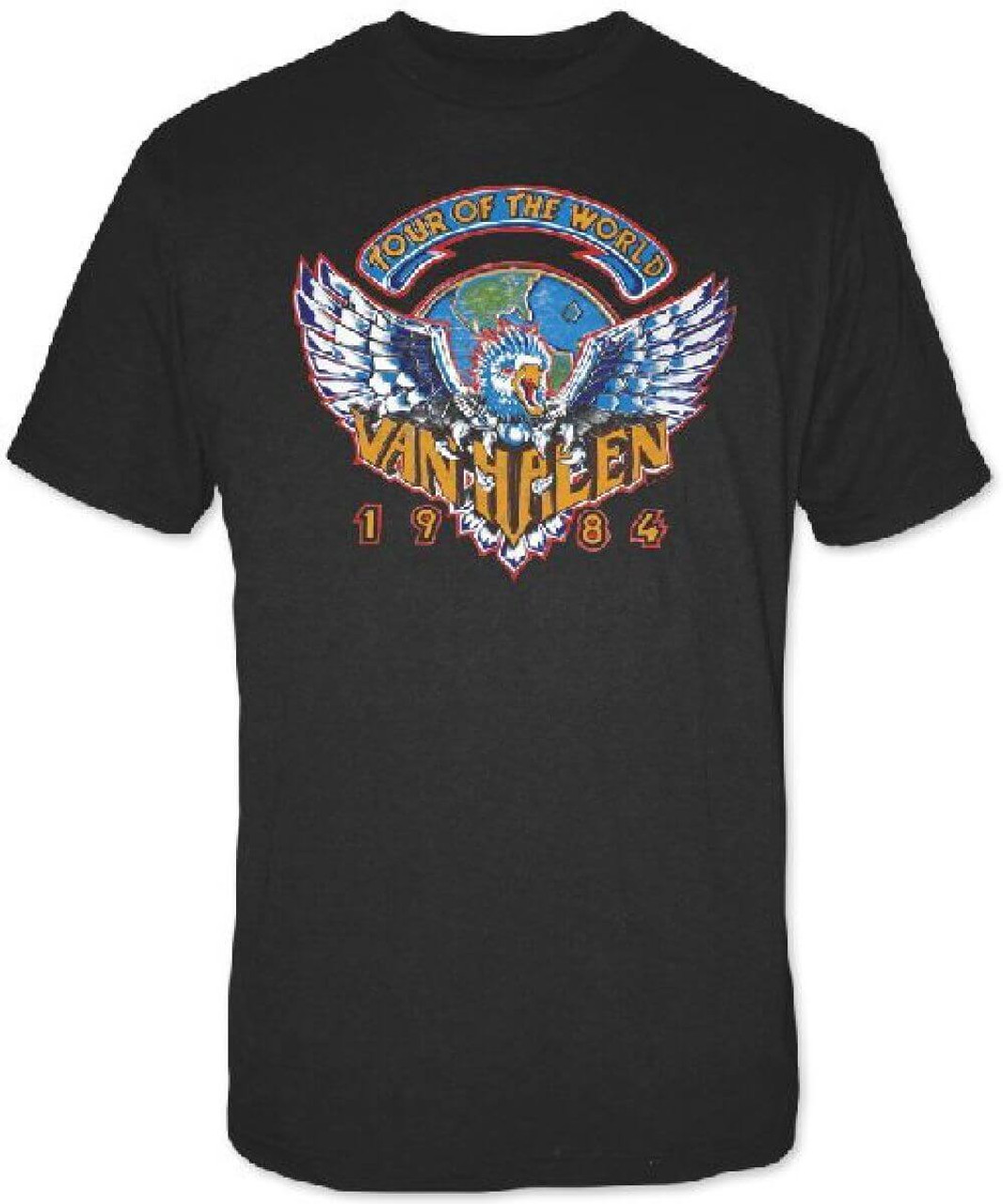 Van Halen 1984 Tour of the World Men's Black Concert T-shirt | Rocker Rags