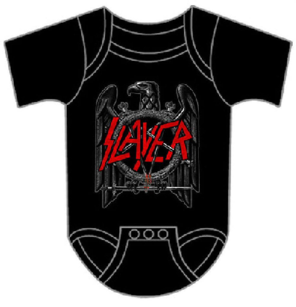 Slayer Eagle Logo Baby Onesie Infant Romper Black Suit | Rocker Rags