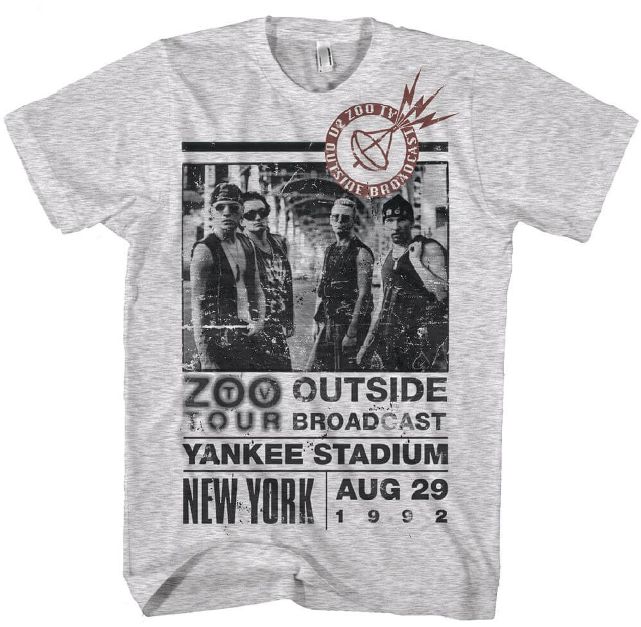 U2 Zoo TV Tour Yankee Stadium Men’s Vintage T-shirt | Rocker Rags