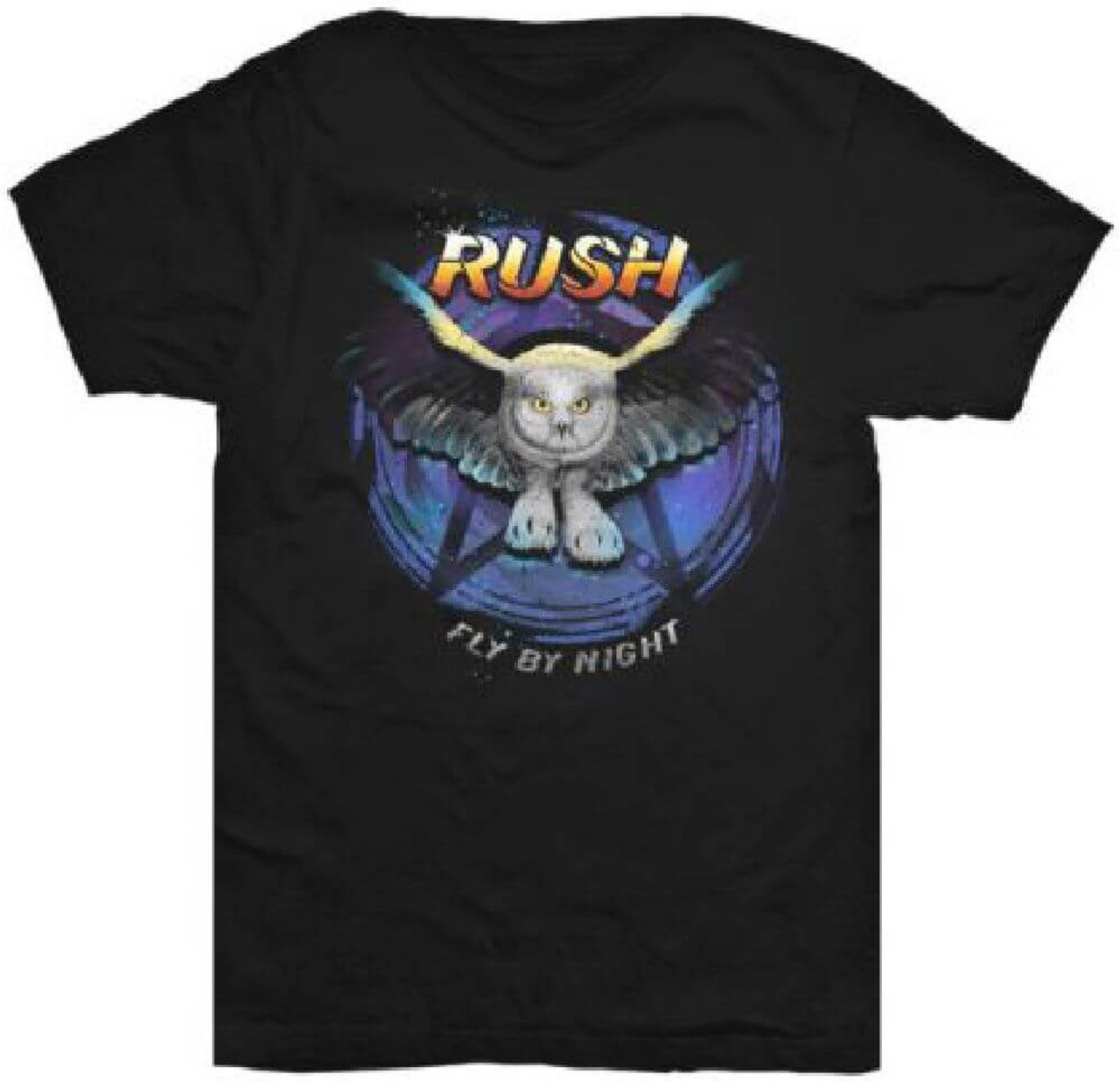 Rush Fly By Night Album Cover Artwork Mens T Shirt Rocker Rags 