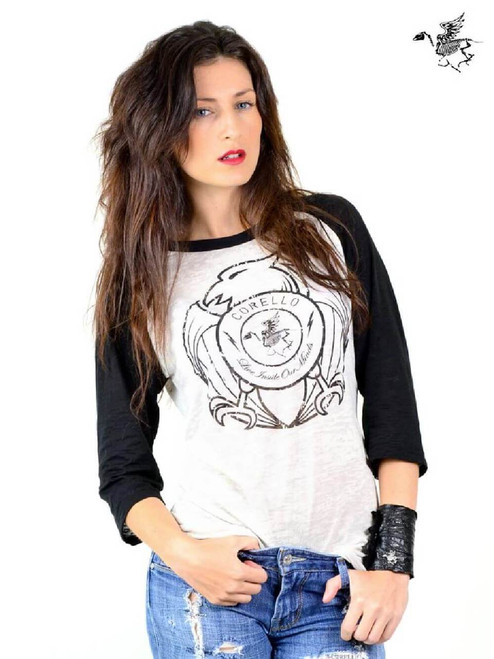 Corello Centuride Logo Women's Gray V-Neck T-shirt | Rocker Rags