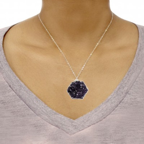Druzy Hexagon Necklace Druzy Hexagon Necklace