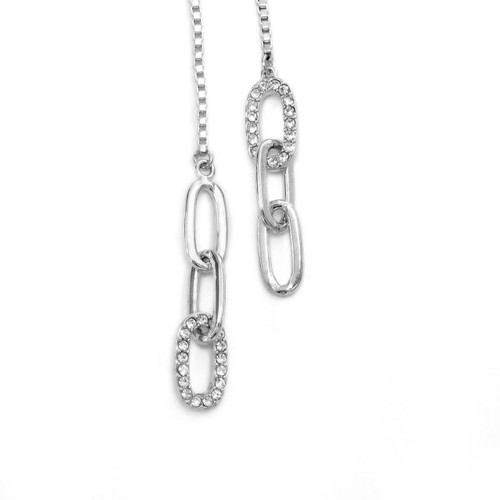 Love Link Lariat Necklace Silver Love Link Lariat Necklace Silver