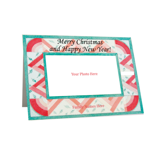Designer Holiday Photo Card "Christmas Quilt" in Sets - (Black Font) - Box Mailed to You - BMTY