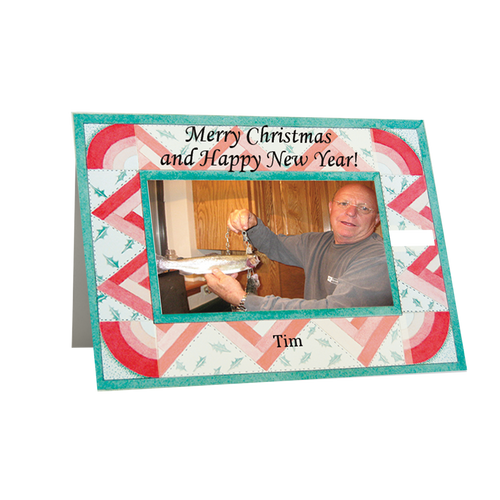 Designer Holiday Photo Card "Christmas Quilt" in Sets - (Black Font) - Box Mailed to You - BMTY