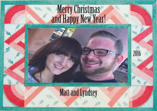 Designer Holiday Photo Card "Christmas Quilt" in Sets - (Black Font) - Box Mailed to You - BMTY