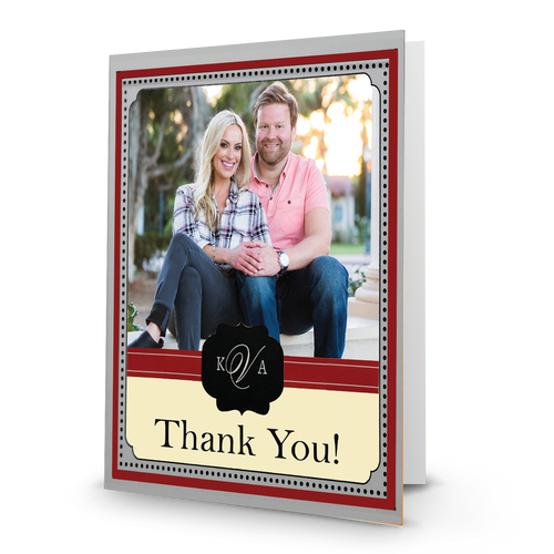 K & A Thank You Photo Card 23 Portrait, Folded - BMTY