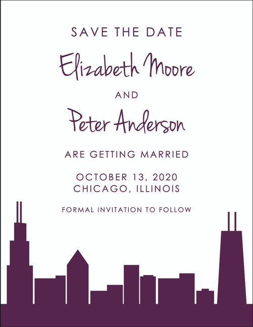 chicago skyline save the date noteworthy notes