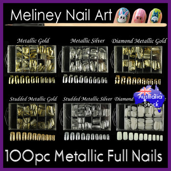 100pc metallic mid length full cover nails 100pc metallic mid length full cover nails