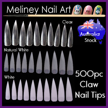 500pc Stiletto Claw nail Tips half cover 500pc Stiletto Claw nail Tips half cover