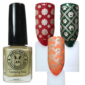 Meliney Nail Art Stamping Polish 9ml Light Gold Meliney Nail Art Stamping Polish 9ml Light Gold