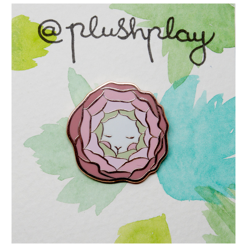 Flower Bun Enamel Pin