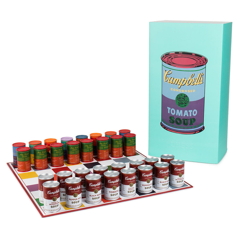 Warhol Soup Can Chess Set PRE-ORDER SHIPS NOV 2017