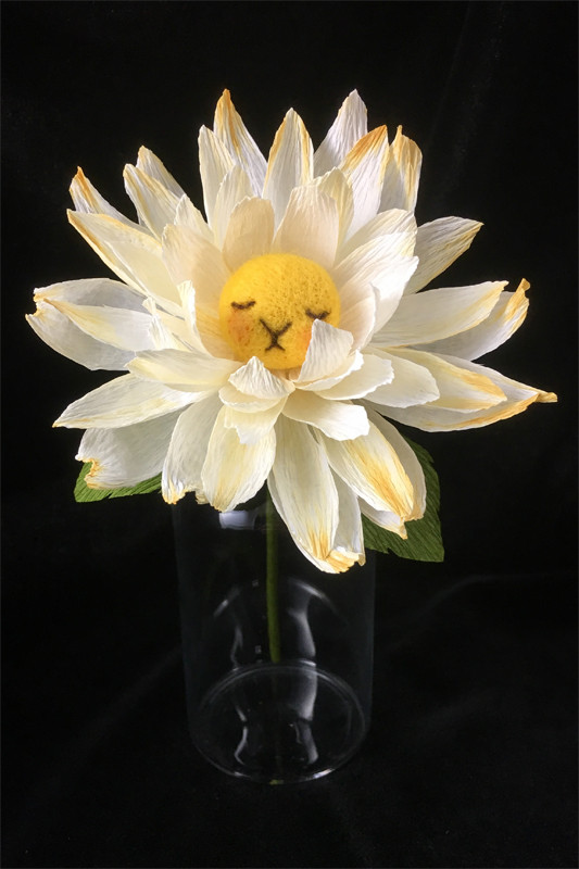 Yellow Dahlia Flower Bun 1 by plushPLAY