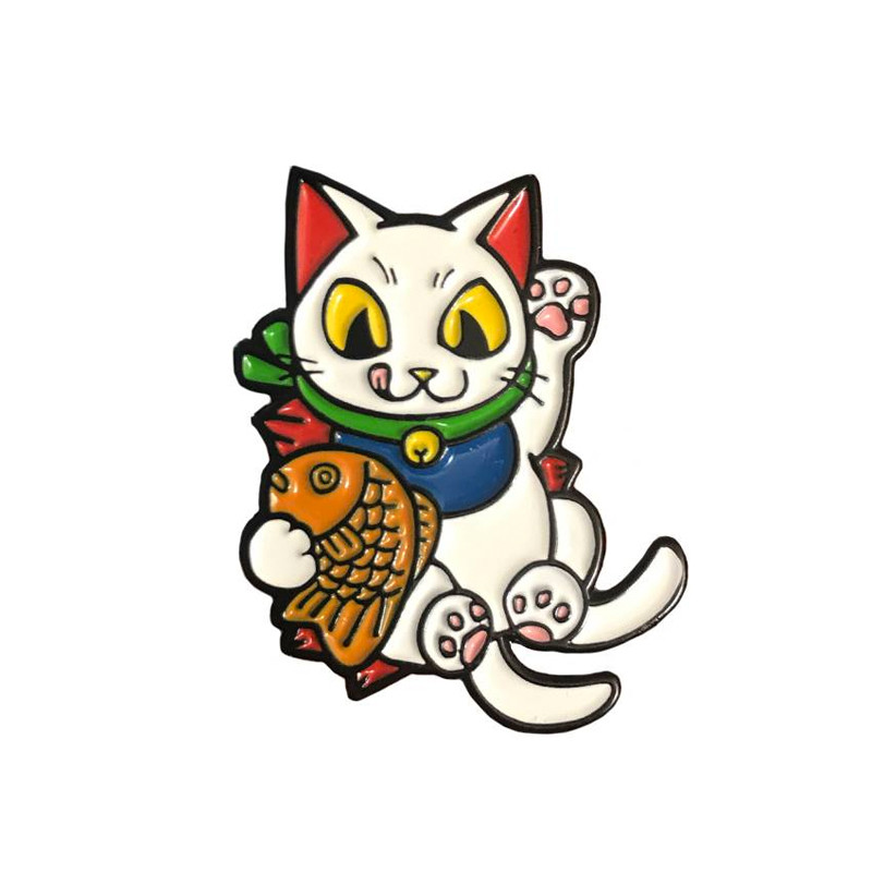 Negora Taiyaki Pin : White and Black