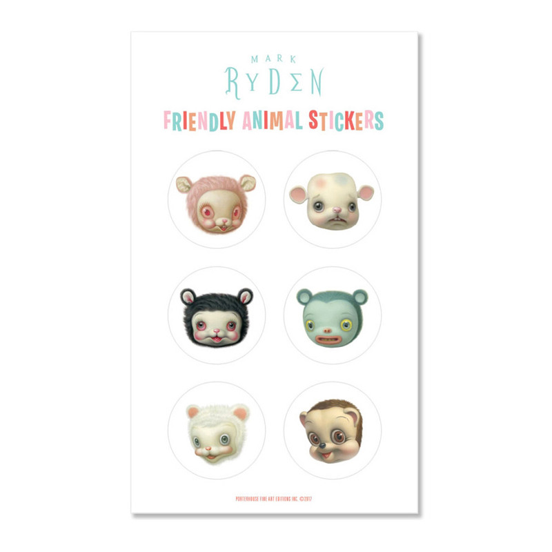 Friendly Animal Sticker Sheet by Mark Ryden