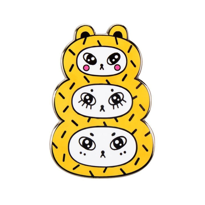 Three Bears Gold Enamel Pin