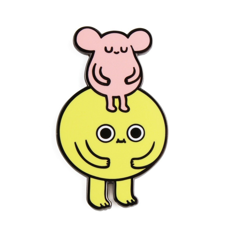 BFF Oracle Pink & Yellow Enamel Pin