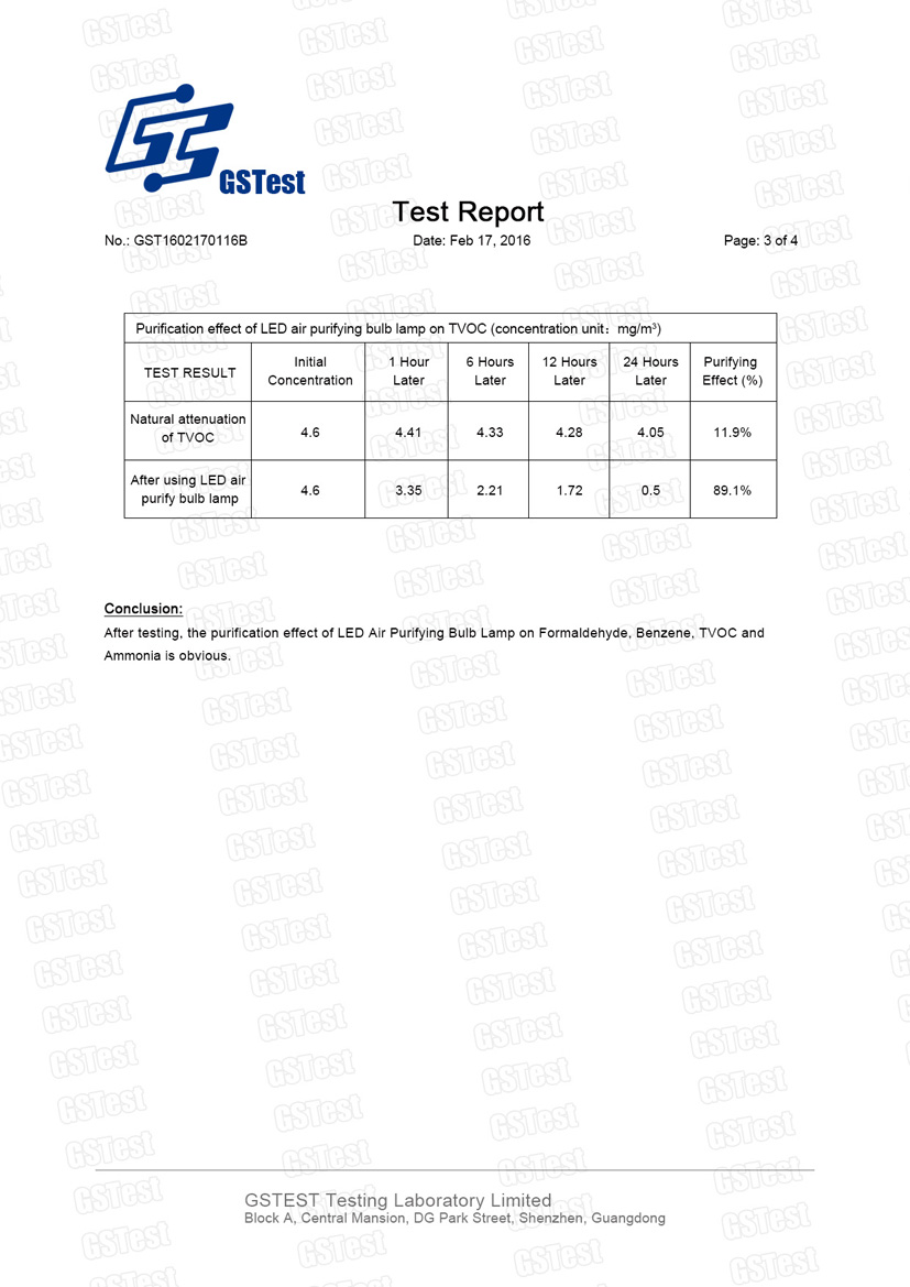 ION Brite Air Purifying Bulb Test Report Page 3